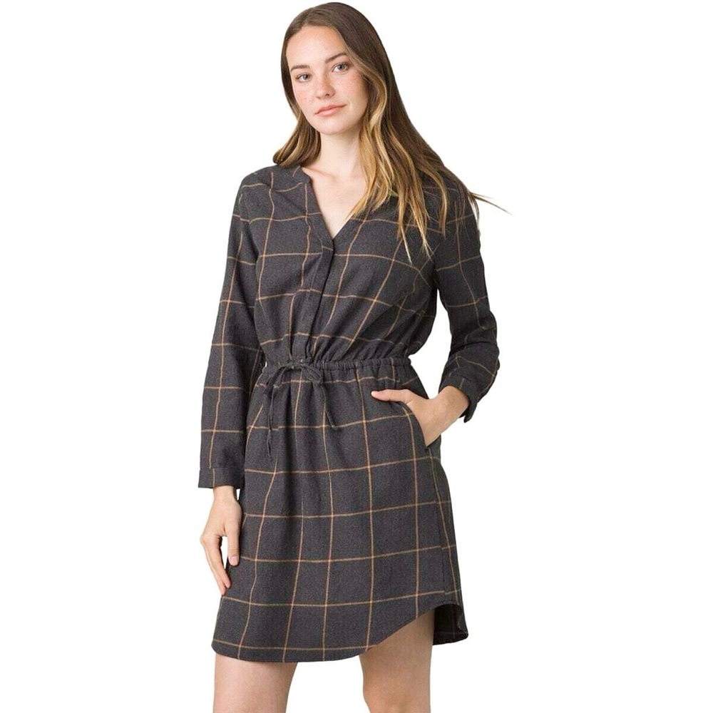 NWT prAna Loop To Pines Organic Cotton Charcoal Dress